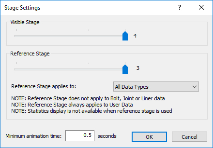 Stage Settings dialog box 