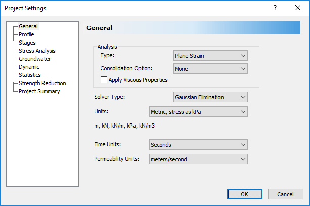 Project Settings dialog box 