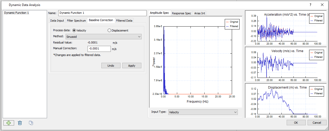 Dynamic Data Analysis dialog box 