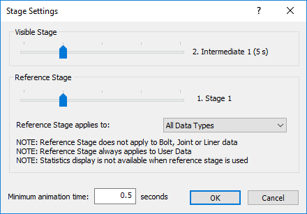 Stage Settings dialog box 