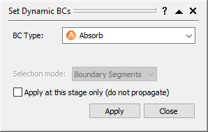 Set Dynamic BCs dialog 