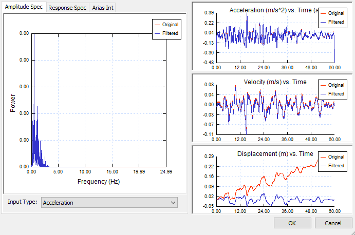 Amplitude Spec dialog 