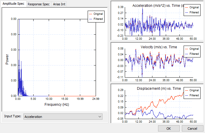 Amplitude Spec dialog 