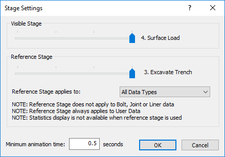 Stage Settings dialog box 