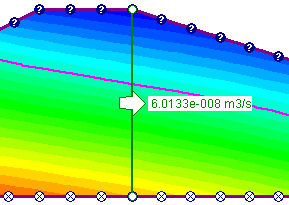 Volumetric flow rate through Discharge Section (green line segment)