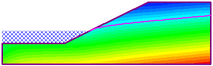 Ponded water is displayed as a blue hatch pattern 