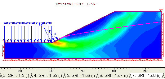 Results of SSR analysis (Maximum Shear Strain contours) 
