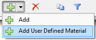 Add User Defined Material dialog 