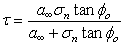 The Geosythetic Hyperbolicslip criterion equation 