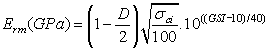 The Hoek, Carranza-Torres and Corkum equation for sigci<= 100 MPa