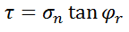 Residual strength equation 