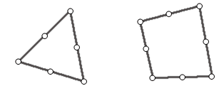 6-noded triangel, 8-noded quadrilateral 