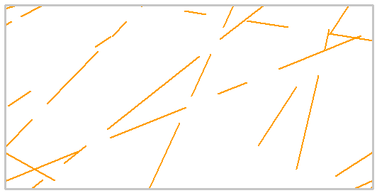 Veneziano joint network, random joint length, orientation and persistence 