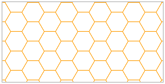 Voronoi joint network, regular hexagons, horizontal orientation 