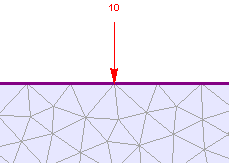 Vertical line load added to external boundary 