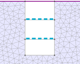 Liners used to model struts across a trench 