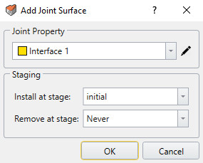 Add Joint Surface dialog 