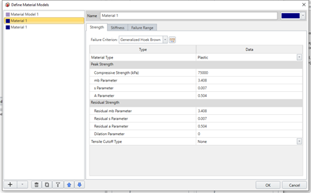 Importing material properties and failure state in RSData