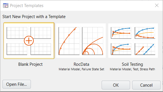 Project Templates dialog