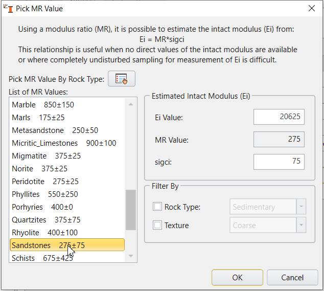 Pick MR value dialog box 