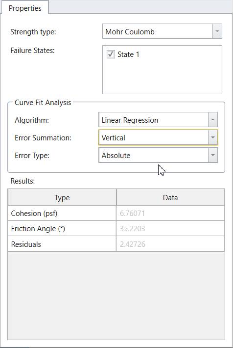 Calibration properties section dialog box 