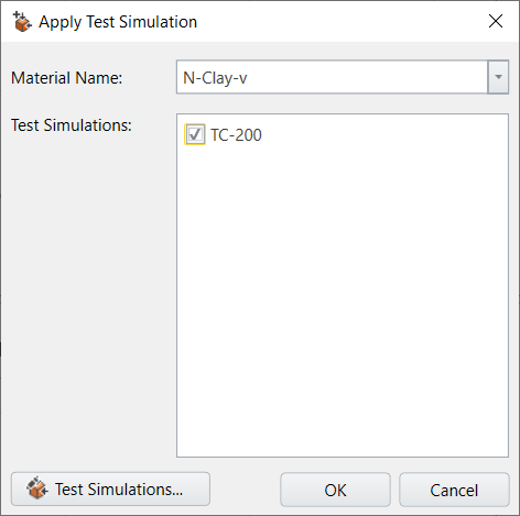 Apply Test Simulation dialog box 