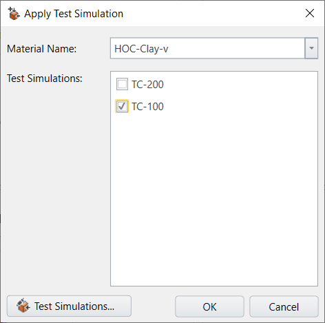 Add Test Simulation dialog box