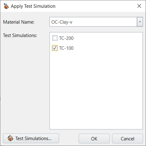 Apply Test Simulation dialog box 