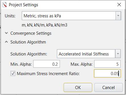 Dialog box proceeding from decreasing the increment ratio from 100% to 5%