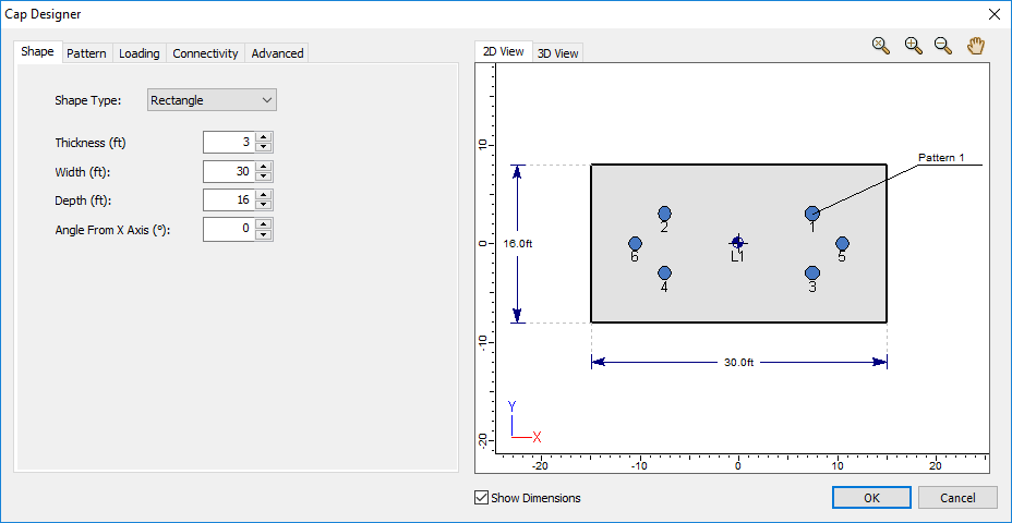 Cap Designer Dialog - Shape Tab