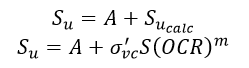 Undrained shear strength equation 