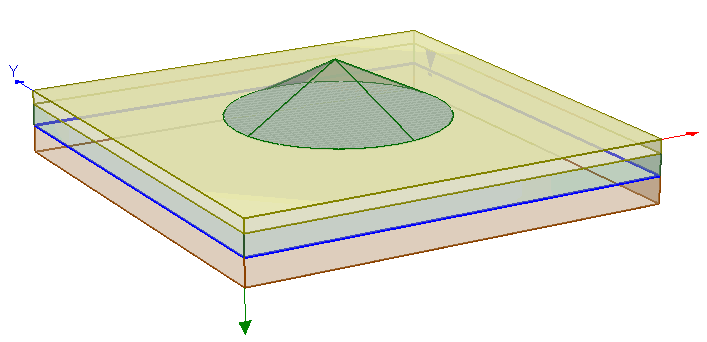 Conical load in 3D view 