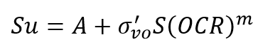 Undrained shear strength equation 