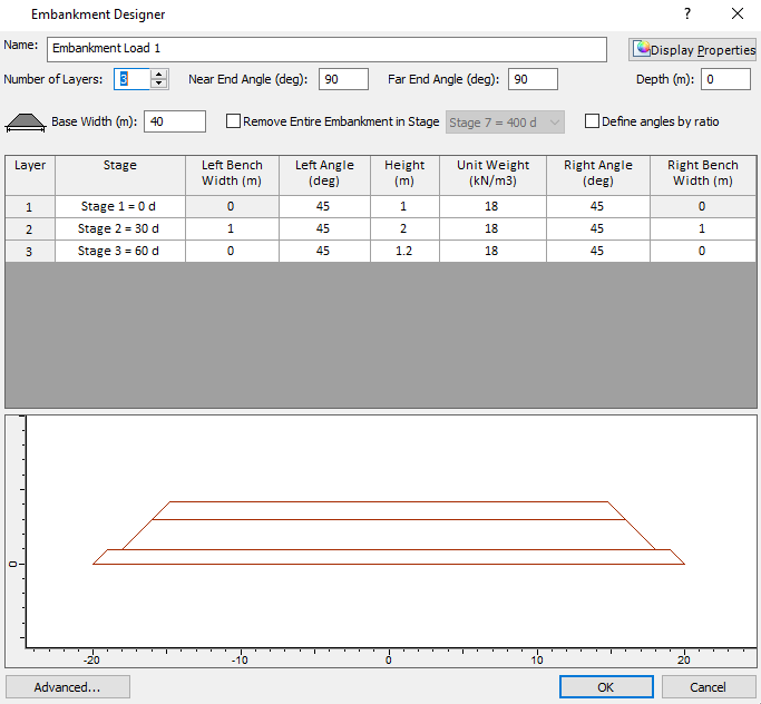 Embankment Designer dialog