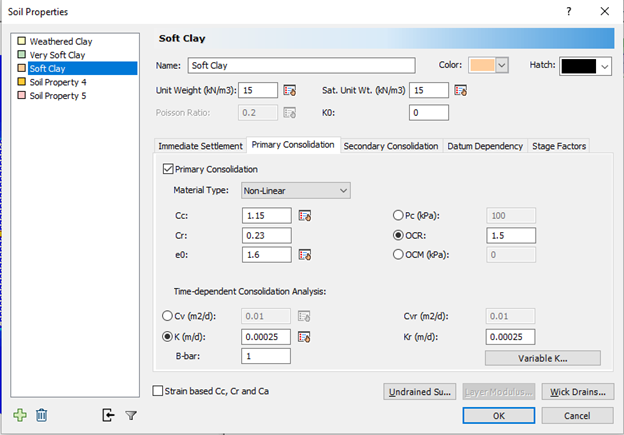 Soft Clay Tab - Project Settings Dialog