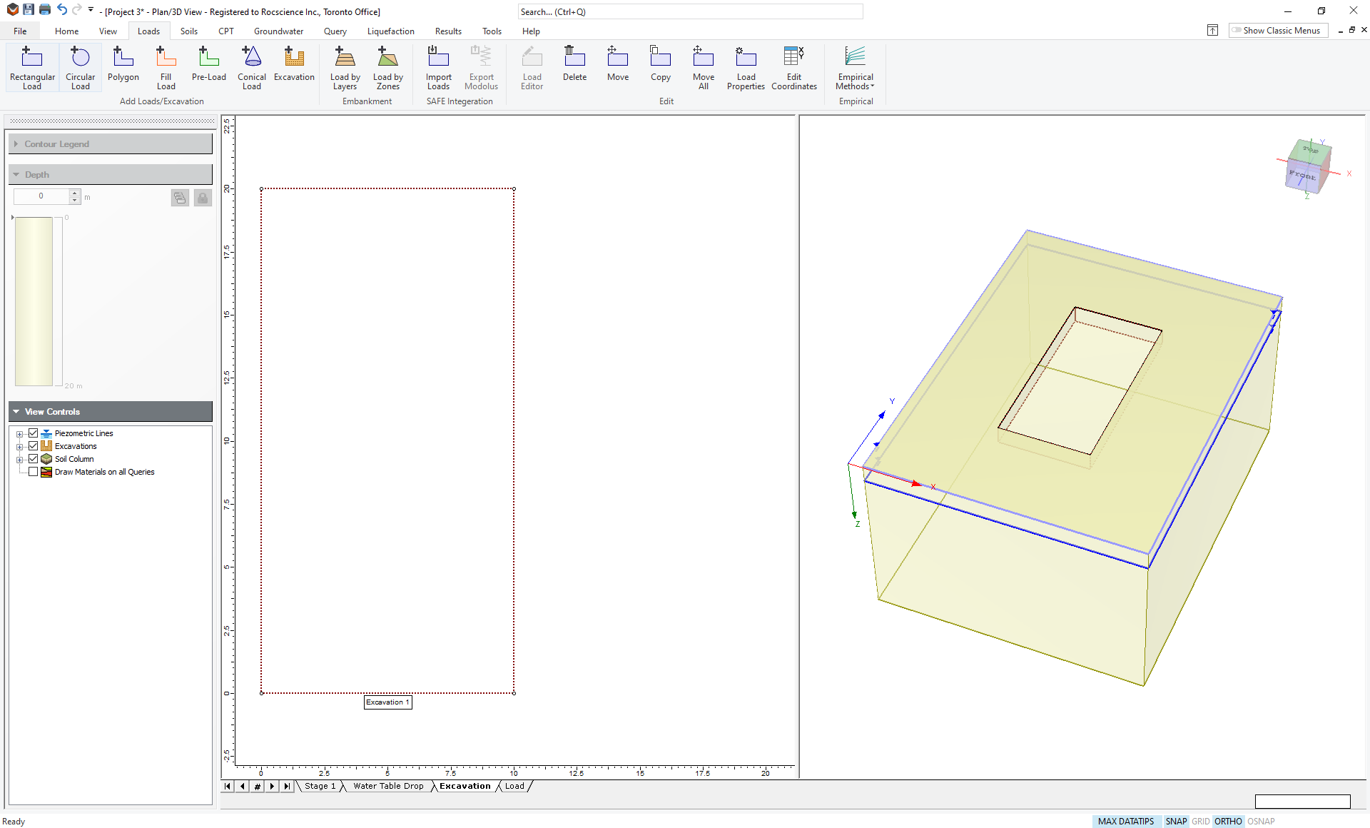 Model View of Excavation Stage