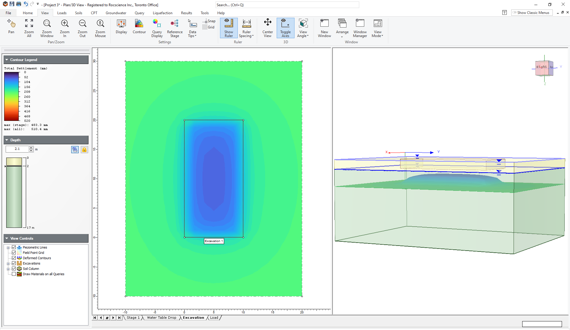 Model View of Deformed Contours