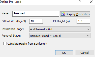 Define Pre-Load dialog