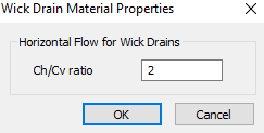 Wick Drains Material Properties dialog