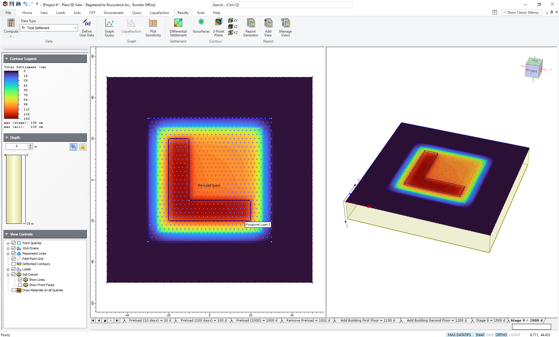 2D and 3D View of Ninth Stage of Model