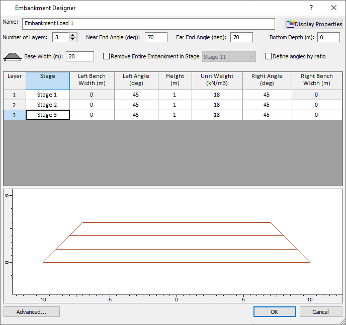 Embankment Designer dialog