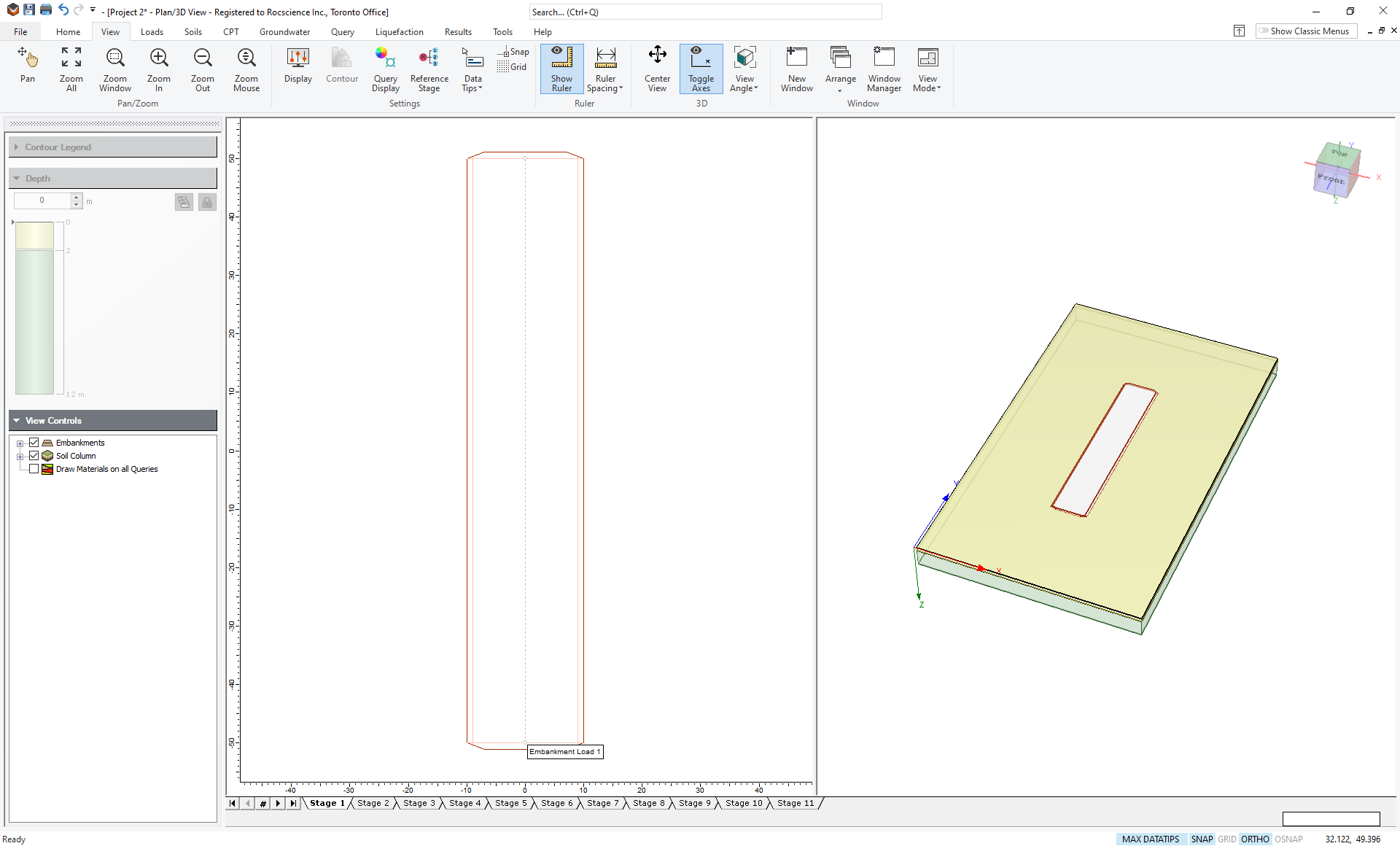 2D and 3D View of Model