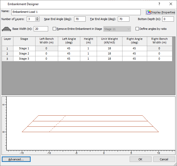 Embankment Designer dialog