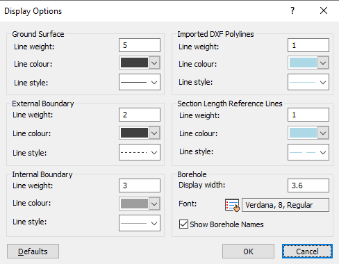 Display options