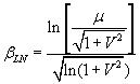 Reliability Index Equation (Lognormal Distribution)
