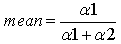 Equation for Mean for Beta Distribution