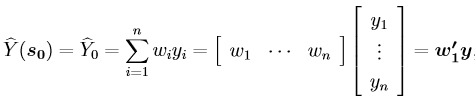 Kriging Weighted Average Equation