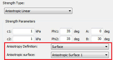 Anisotropic surface Definition Pane