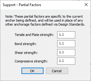 Support Partial Factors Dialog