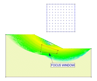 Focus Window used with Grid Search Contoured Model View